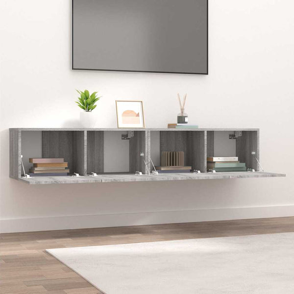 Tv-Seinäkaapit 2 Kpl 80X30X30 Cm Tekninen Puu