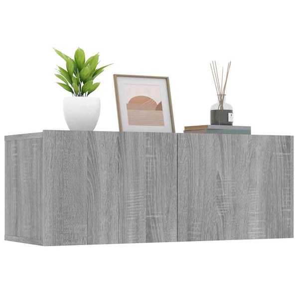 Tv-Seinäkaapit 2 Kpl 80X30X30 Cm Tekninen Puu