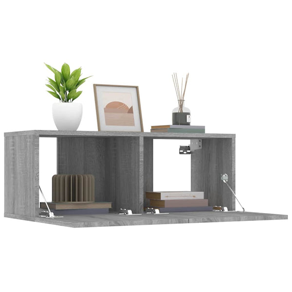 Tv-Seinäkaapit 2 Kpl 80X30X30 Cm Tekninen Puu