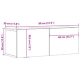 Tv-Seinäkaapit 2 Kpl 80X30X30 Cm Tekninen Puu