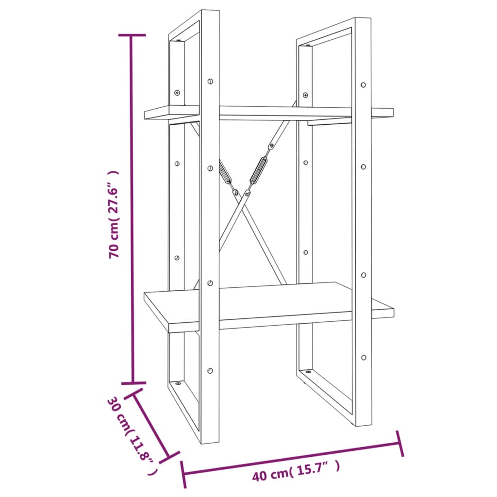 2-Kerroksinen Kirjahylly 40X30X
