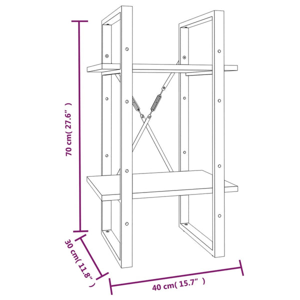 2-Kerroksinen Kirjahylly 40X30X