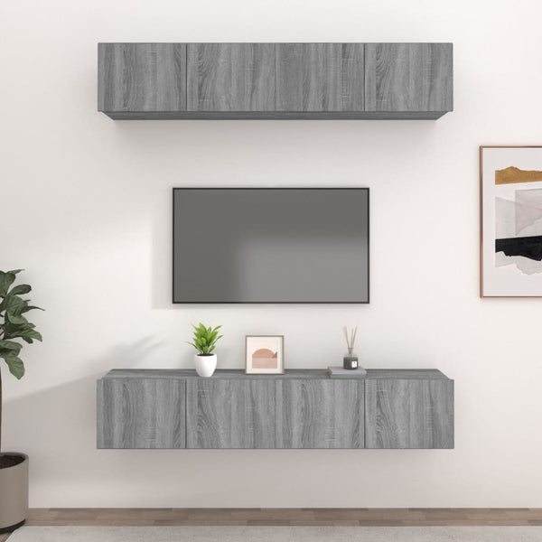 Tv-Kaapit 4 Kpl 80X30X30 Cm Tekninen Puu