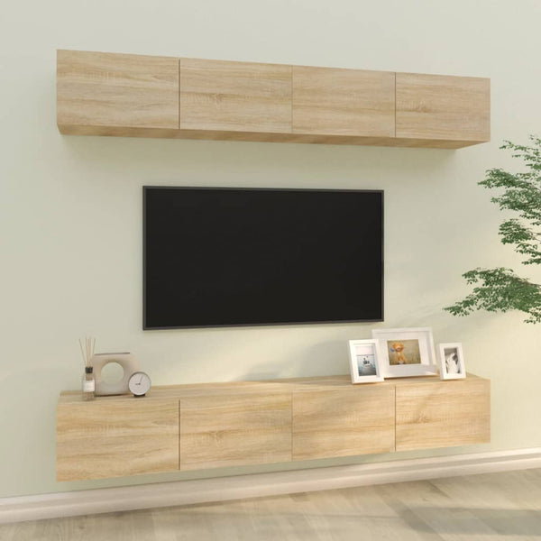 Tv-Kaapit 4 Kpl 80X30X30 Cm Tekninen Puu
