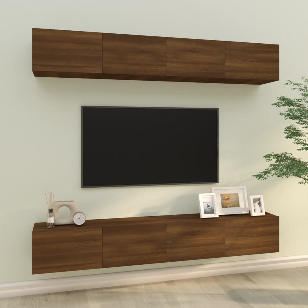 Tv-Kaapit 4 Kpl 80X30X30 Cm Tekninen Puu