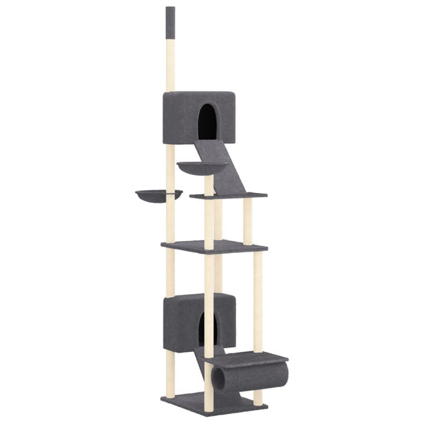 Kattoon Asti Yltävä Kissan Kiipeilypuu Tumman Harmaa 277-303 Cm