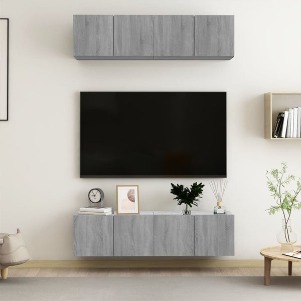 Tv-Kaapit 4 Kpl 80X30X30 Cm Tekninen Puu