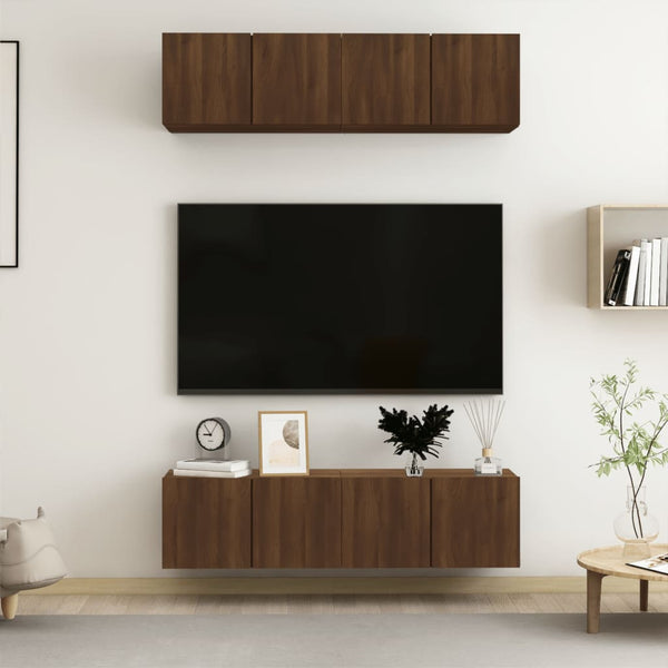 Tv-Kaapit 4 Kpl 80X30X30 Cm Tekninen Puu