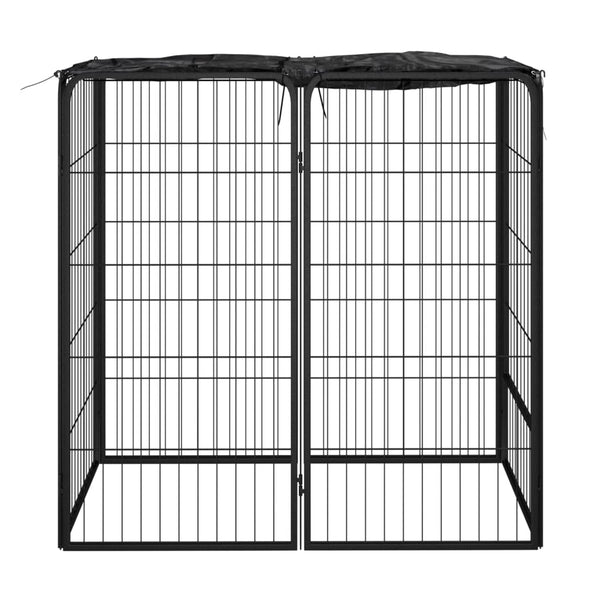 Koiranhäkki 6 Paneelia Musta 50X100 Cm Jauhemaalattu Teräs