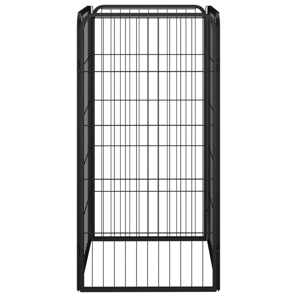 Koiranhäkki 4 Paneelia Musta 50X100 Cm Jauhemaalattu Teräs