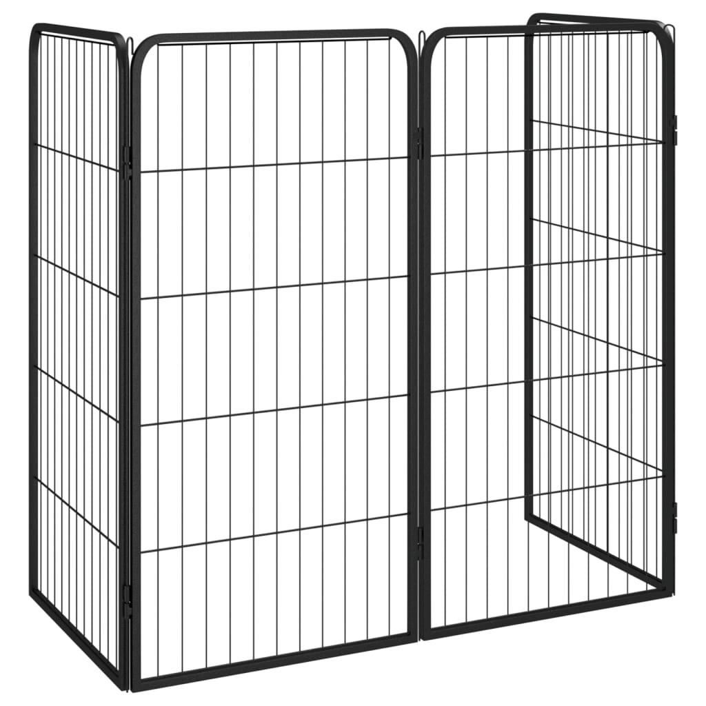 Koiranhäkki 4 Paneelia Musta 50X100 Cm Jauhemaalattu Teräs