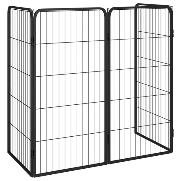 Koiranhäkki 4 Paneelia Musta 50X100 Cm Jauhemaalattu Teräs