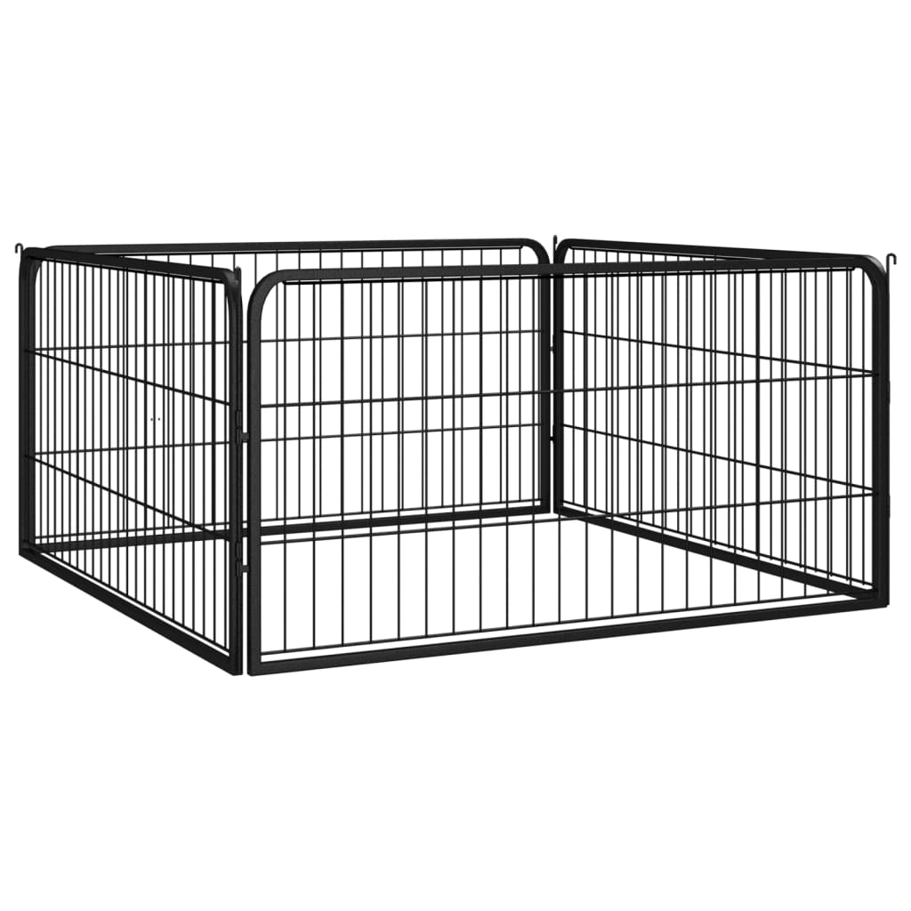 Koiranhäkki 36 Paneelia Musta 100X50 Cm Jauhemaalattu Teräs