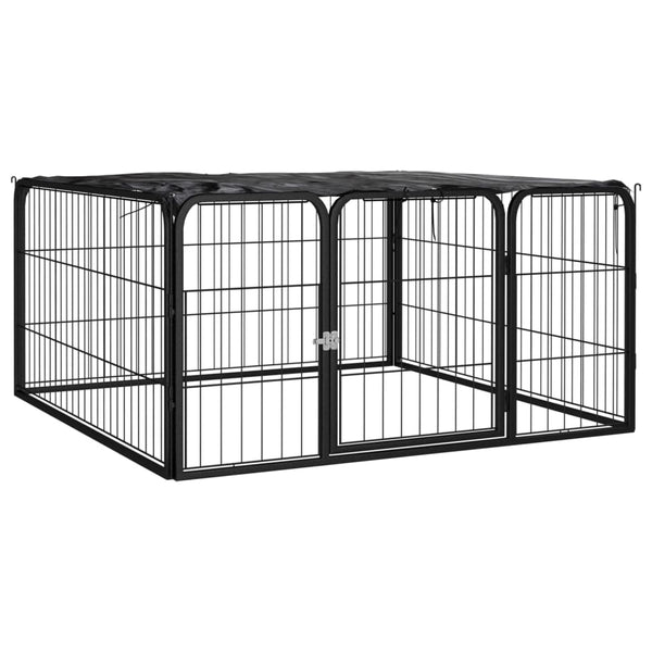 Koiranhäkki 28 Paneelia Musta 100X50 Cm Jauhemaalattu Teräs