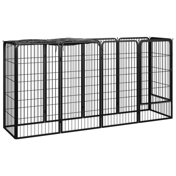Koiranhäkki 6 Paneelia Musta 50X100 Cm Jauhemaalattu Teräs