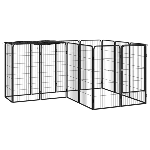 Koiranhäkki 6 Paneelia Musta 50X100 Cm Jauhemaalattu Teräs