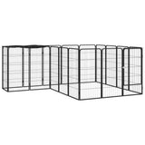 Koiranhäkki 6 Paneelia Musta 50X100 Cm Jauhemaalattu Teräs