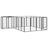 Koiranhäkki 6 Paneelia Musta 50X100 Cm Jauhemaalattu Teräs