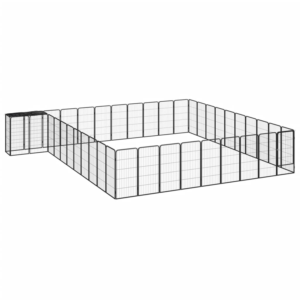 Koiranhäkki 6 Paneelia Musta 50X100 Cm Jauhemaalattu Teräs