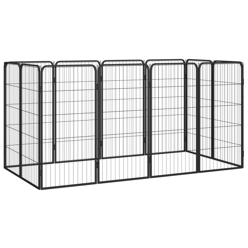 Koiranhäkki 4 Paneelia Musta 50X100 Cm Jauhemaalattu Teräs