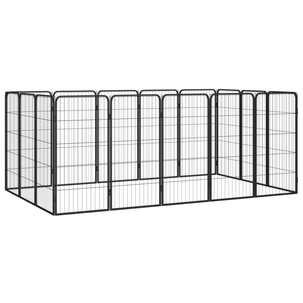 Koiranhäkki 4 Paneelia Musta 50X100 Cm Jauhemaalattu Teräs