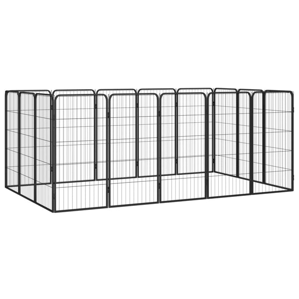 Koiranhäkki 4 Paneelia Musta 50X100 Cm Jauhemaalattu Teräs