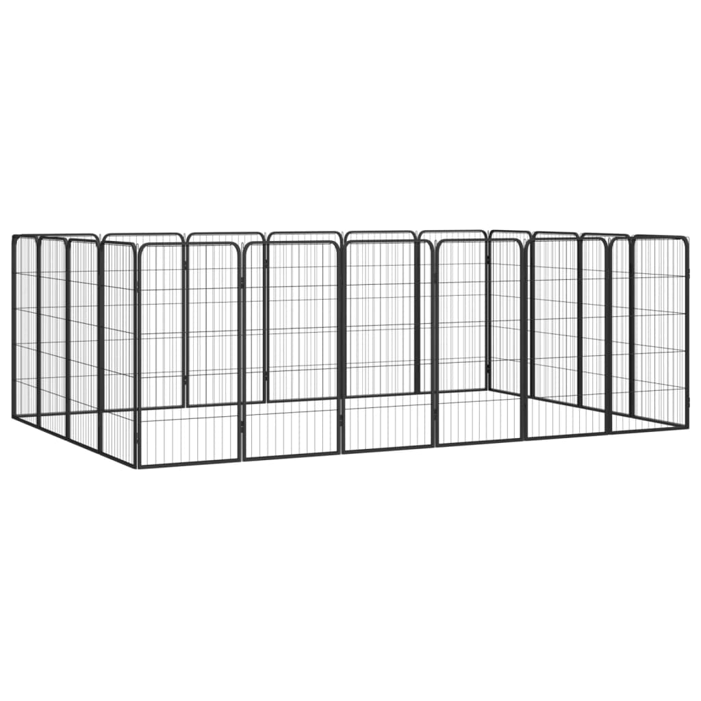 Koiranhäkki 4 Paneelia Musta 50X100 Cm Jauhemaalattu Teräs