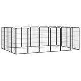 Koiranhäkki 4 Paneelia Musta 50X100 Cm Jauhemaalattu Teräs