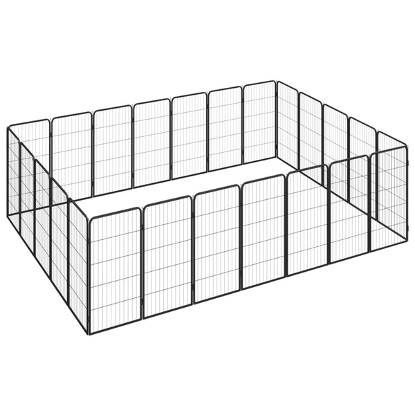 Koiranhäkki 4 Paneelia Musta 50X100 Cm Jauhemaalattu Teräs