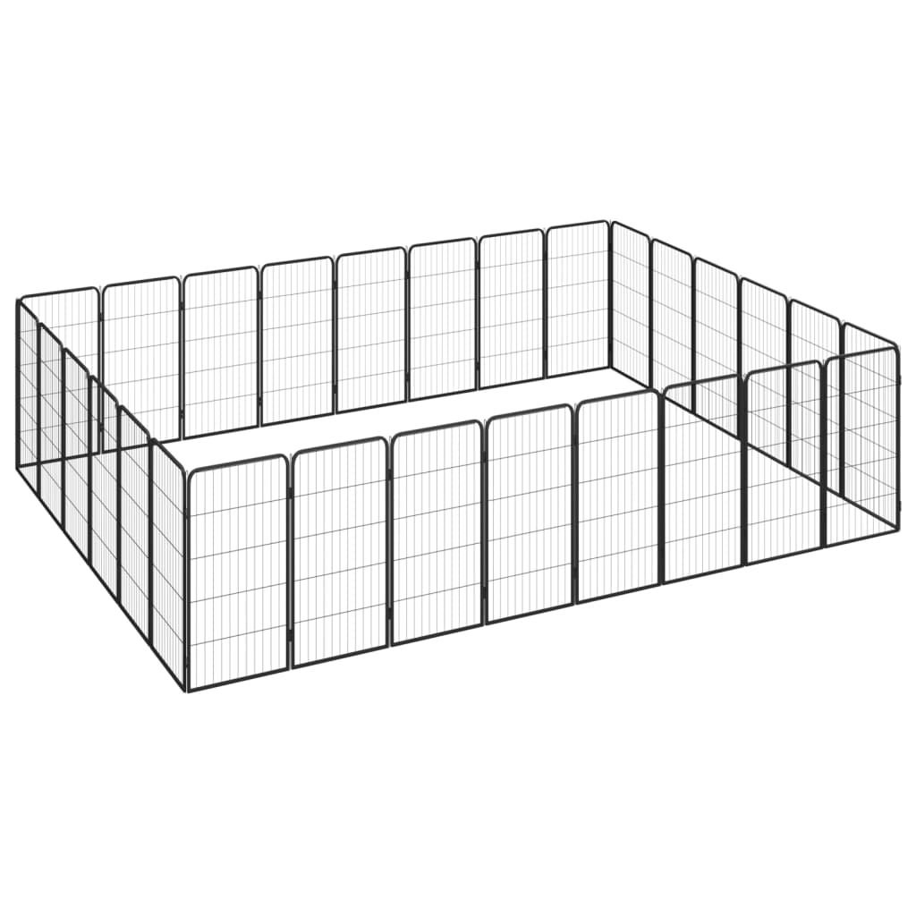 Koiranhäkki 4 Paneelia Musta 50X100 Cm Jauhemaalattu Teräs