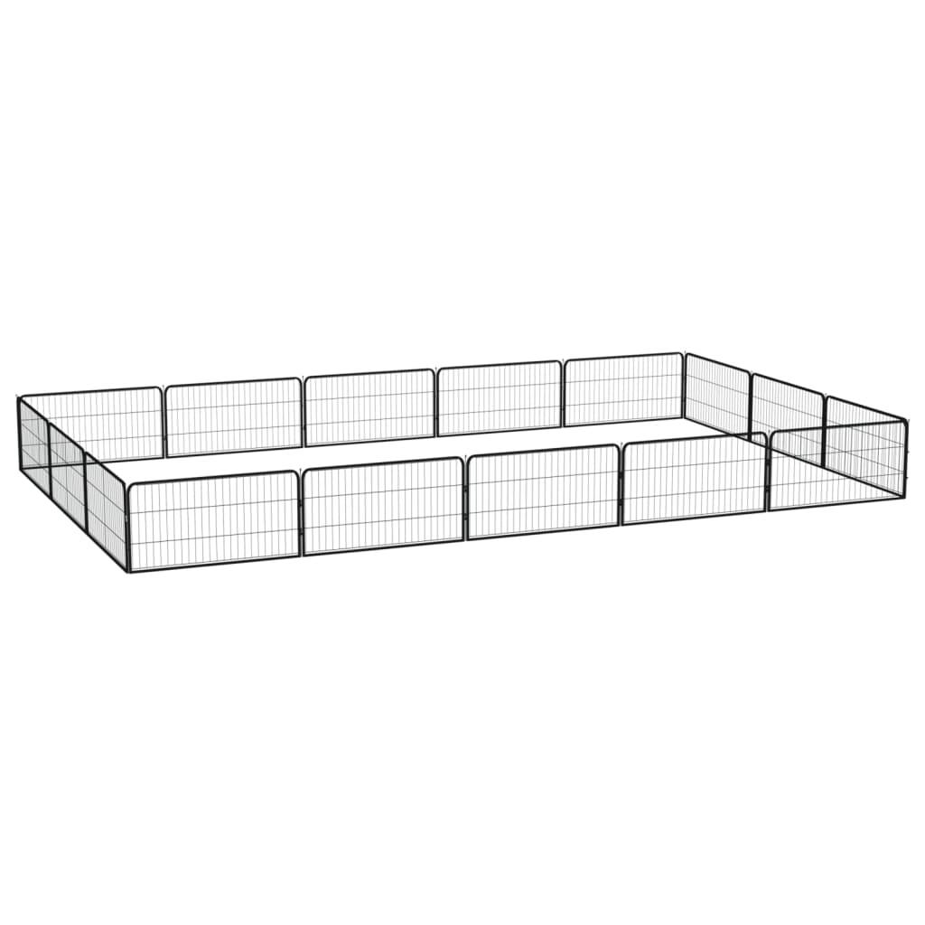 Koiranhäkki 36 Paneelia Musta 100X50 Cm Jauhemaalattu Teräs
