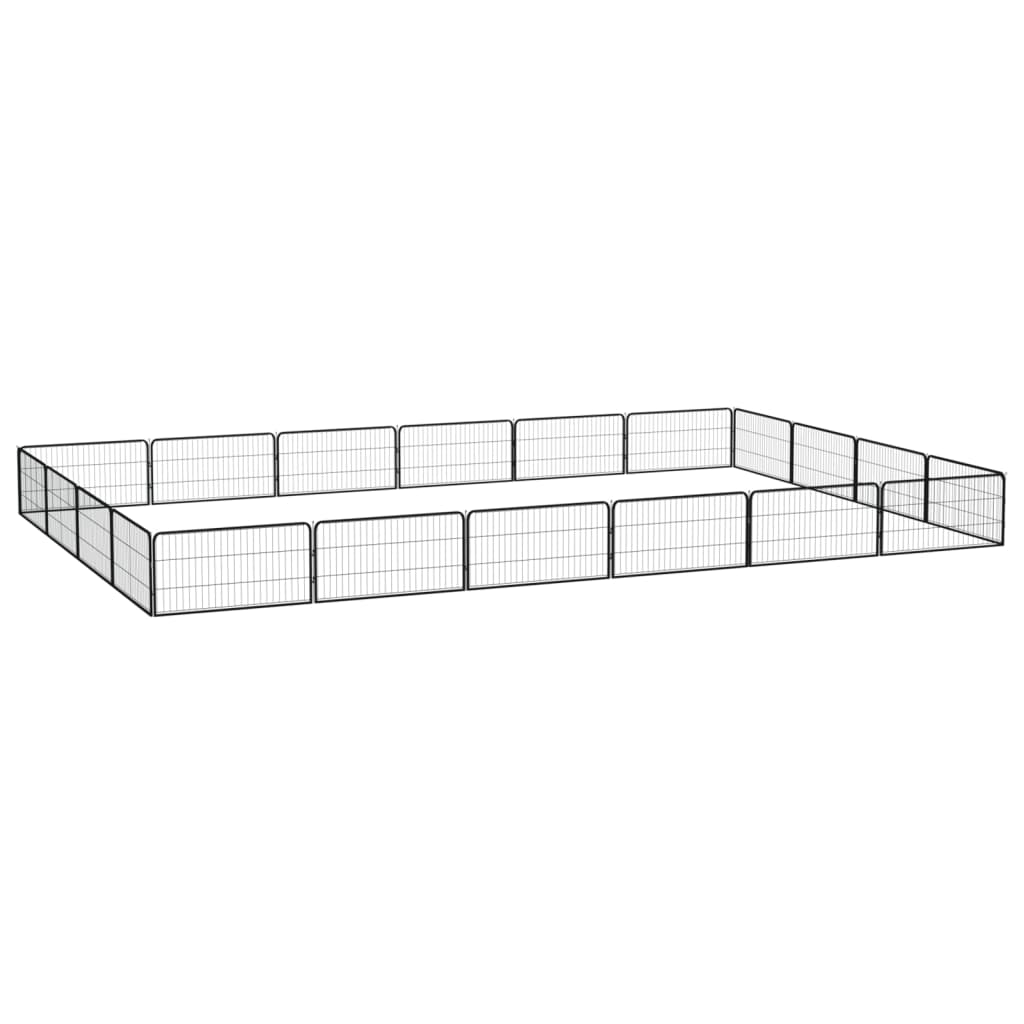 Koiranhäkki 36 Paneelia Musta 100X50 Cm Jauhemaalattu Teräs