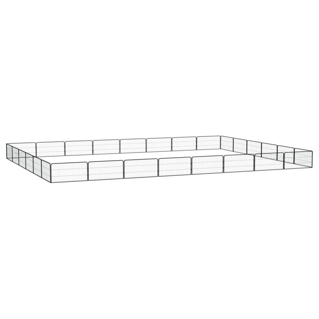 Koiranhäkki 36 Paneelia Musta 100X50 Cm Jauhemaalattu Teräs
