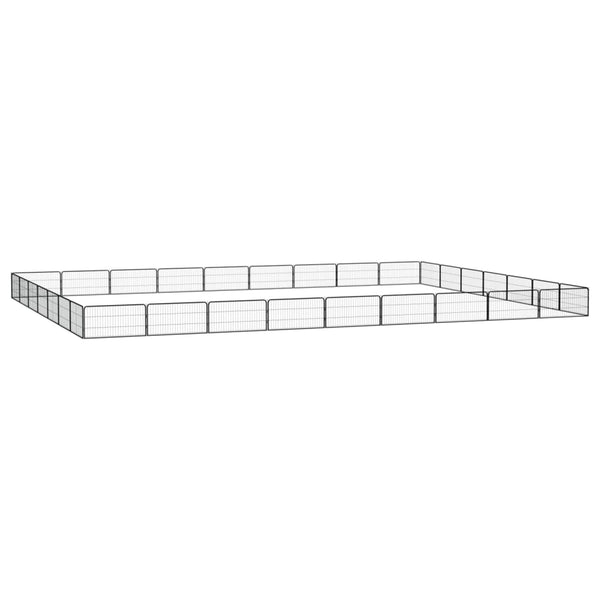 Koiranhäkki 36 Paneelia Musta 100X50 Cm Jauhemaalattu Teräs