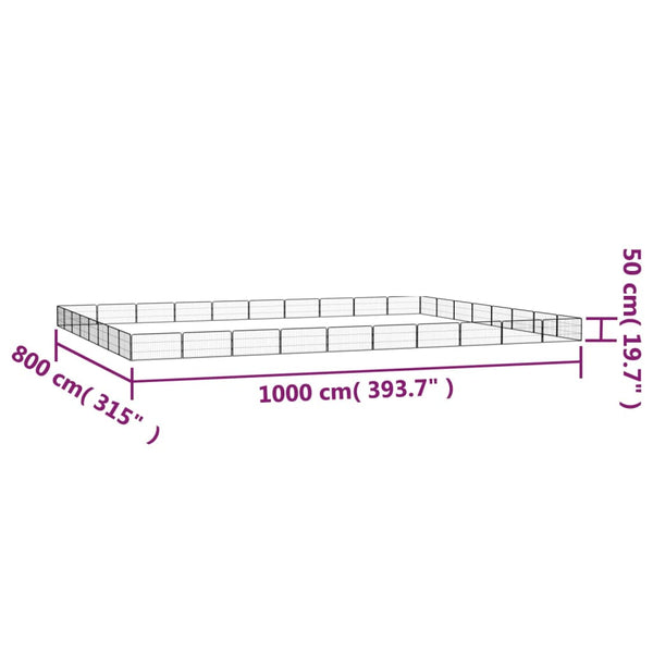 Koiranhäkki 36 Paneelia Musta 100X50 Cm Jauhemaalattu Teräs