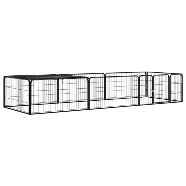 Koiranhäkki 28 Paneelia Musta 100X50 Cm Jauhemaalattu Teräs