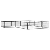 Koiranhäkki 28 Paneelia Musta 100X50 Cm Jauhemaalattu Teräs