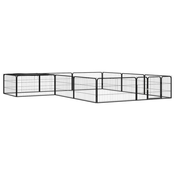 Koiranhäkki 28 Paneelia Musta 100X50 Cm Jauhemaalattu Teräs