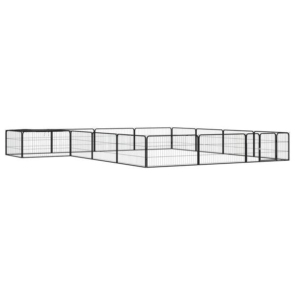 Koiranhäkki 28 Paneelia Musta 100X50 Cm Jauhemaalattu Teräs