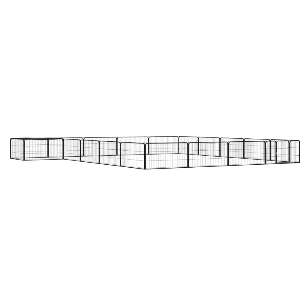 Koiranhäkki 28 Paneelia Musta 100X50 Cm Jauhemaalattu Teräs