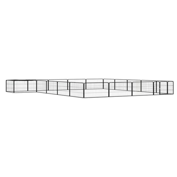 Koiranhäkki 28 Paneelia Musta 100X50 Cm Jauhemaalattu Teräs