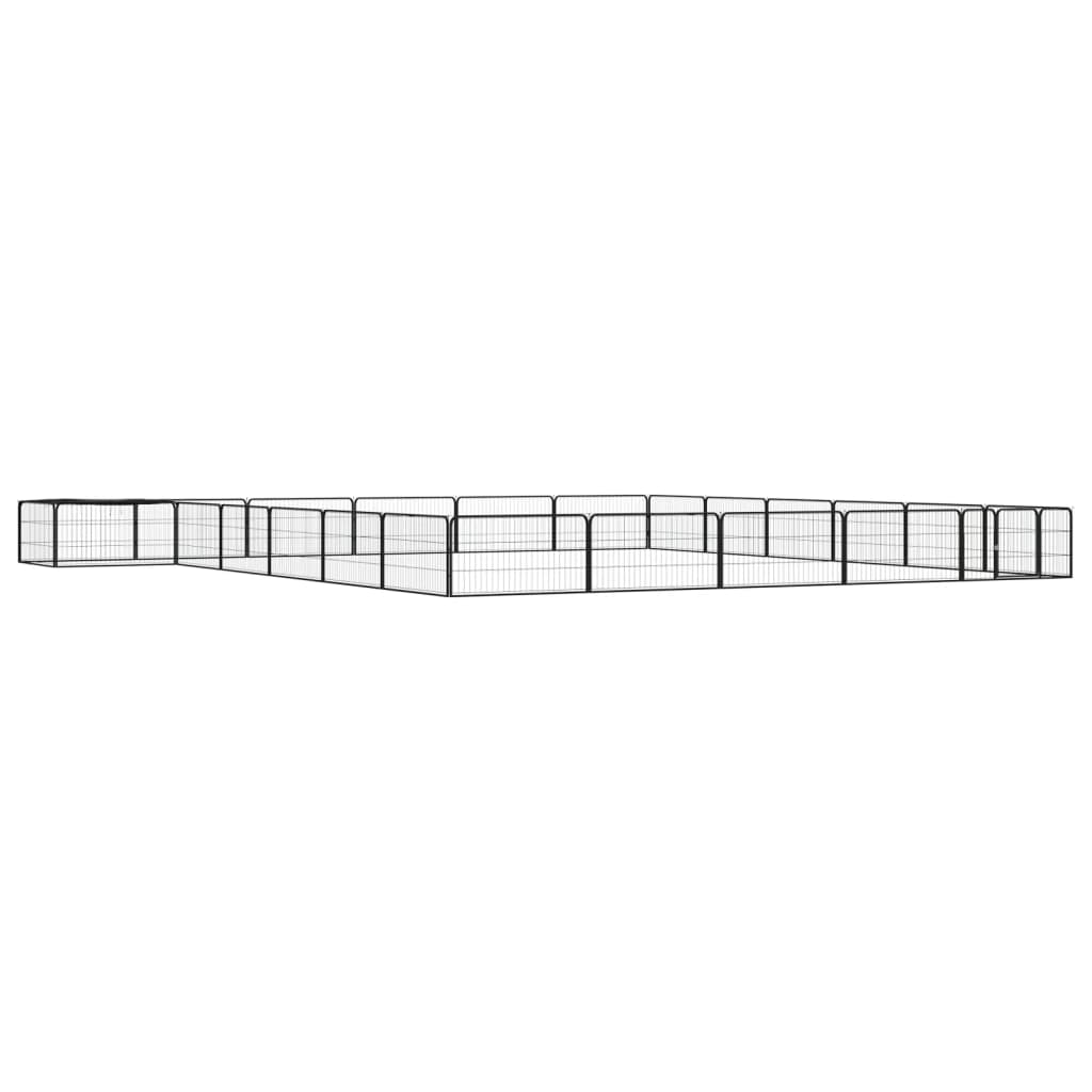 Koiranhäkki 28 Paneelia Musta 100X50 Cm Jauhemaalattu Teräs