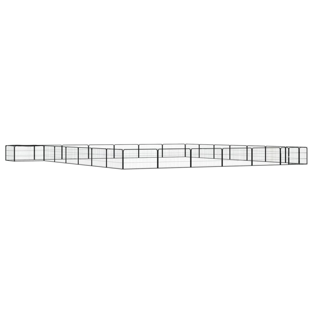 Koiranhäkki 28 Paneelia Musta 100X50 Cm Jauhemaalattu Teräs