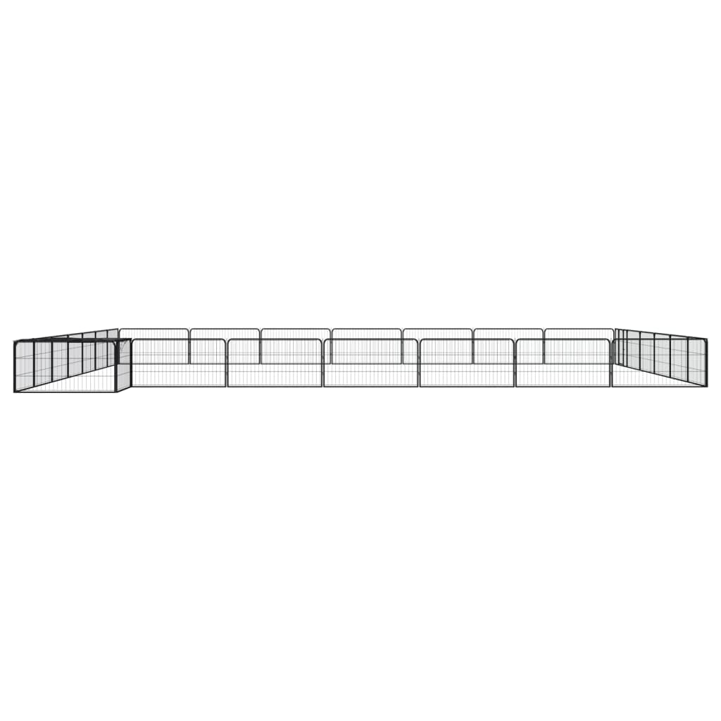 Koiranhäkki 28 Paneelia Musta 100X50 Cm Jauhemaalattu Teräs