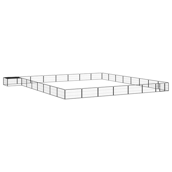 Koiranhäkki 28 Paneelia Musta 100X50 Cm Jauhemaalattu Teräs