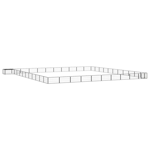 Koiranhäkki 28 Paneelia Musta 100X50 Cm Jauhemaalattu Teräs