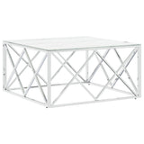 Sohvapöytä Hopea 80X80X40 Cm Ruostumaton Teräs Ja