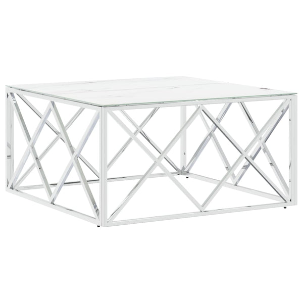 Sohvapöytä Hopea 80X80X40 Cm Ruostumaton Teräs Ja