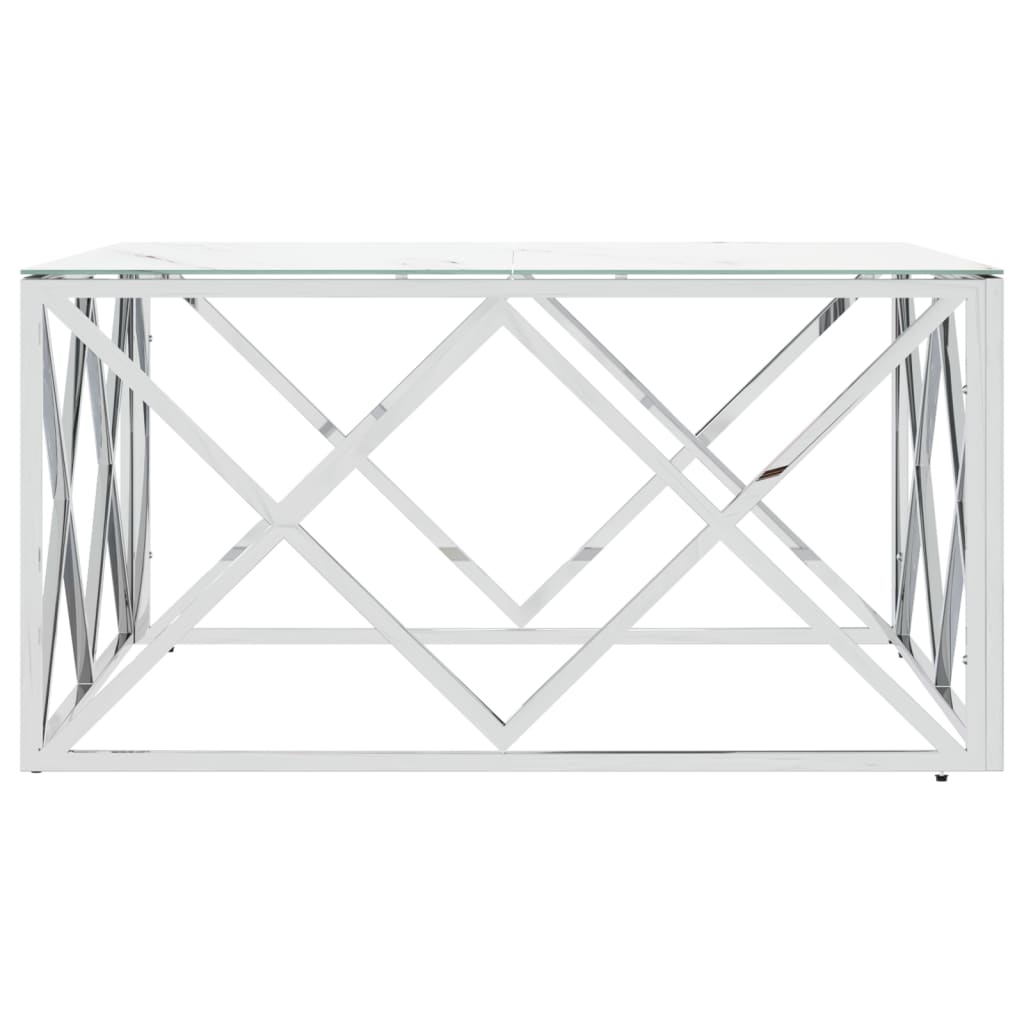 Sohvapöytä Hopea 80X80X40 Cm Ruostumaton Teräs Ja
