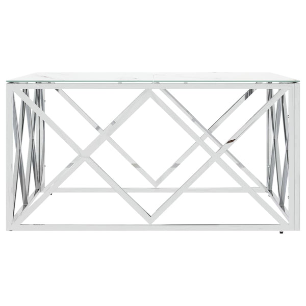 Sohvapöytä Hopea 80X80X40 Cm Ruostumaton Teräs Ja